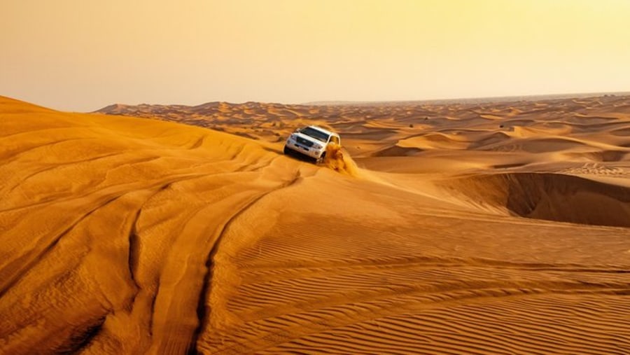 Dune bashing at Lahbab Desert