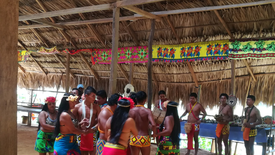 Cultural Performance by Locals in Emberá Village