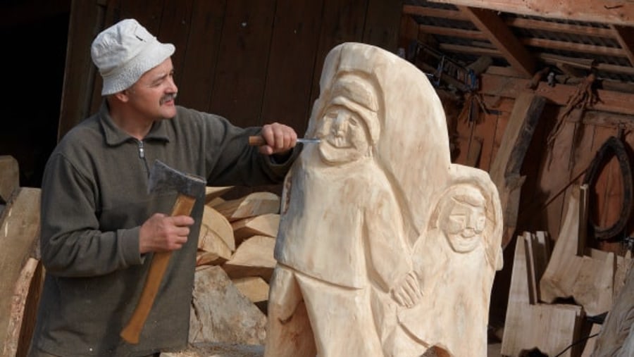 Sculpting in the village