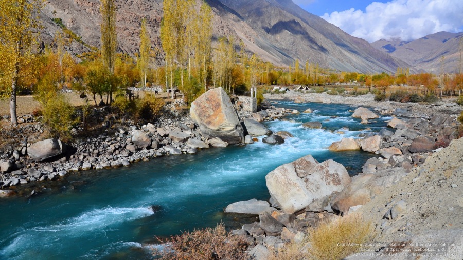 River Flowing In Valley