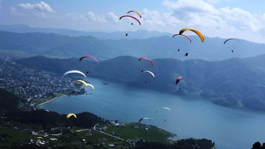 Enjoy the amazing views while you paraglide in Pokhara