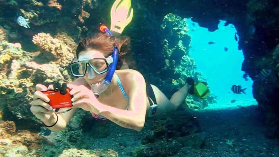 Tourist snorkeling in the Red Sea