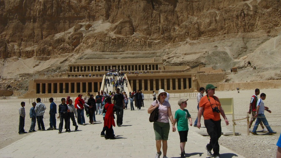 Make your way to the Mortuary Temple of Hatshepsut