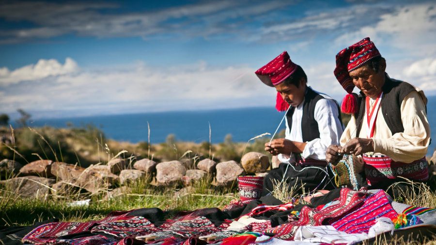 Taquile, floating island of traditional weavers