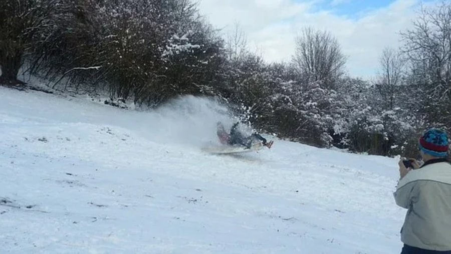 Sledge-ride on snow
