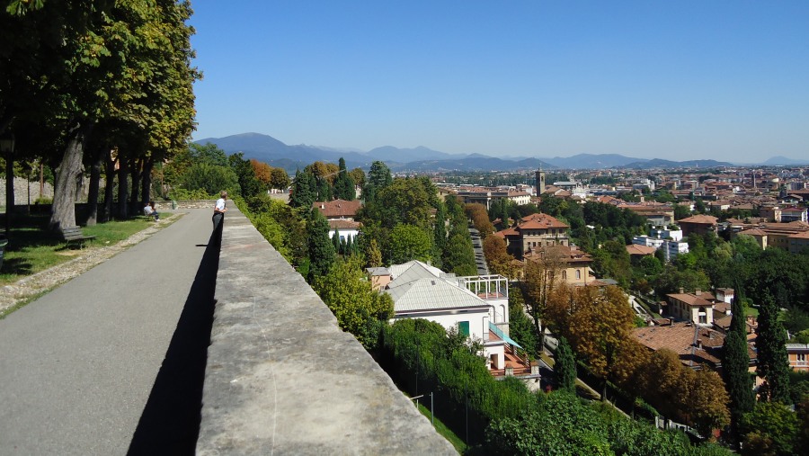 A fantastic view from the walls around Bergamo