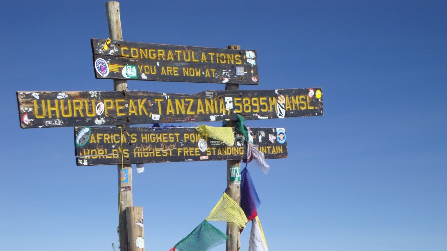 Uhuru Peak, the highest point of Mount Kilimanjaro