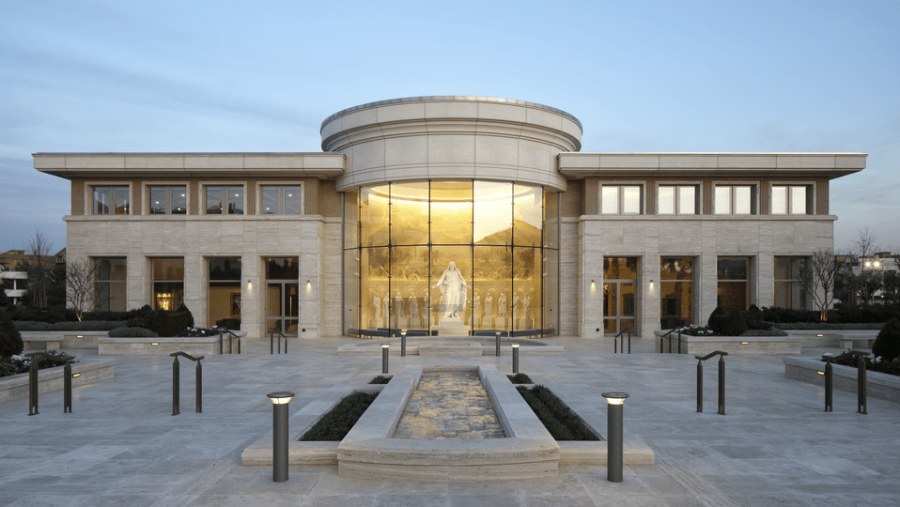 View of LDS temple, Italy