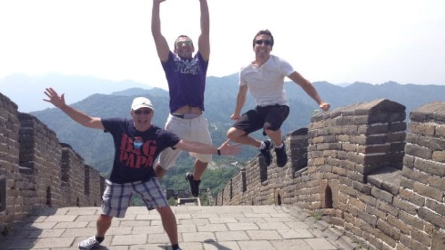 Jump Up on the Great Wall of China