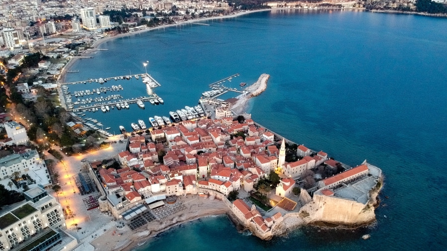 Aerial view of Budva  - Monte Mare Travel