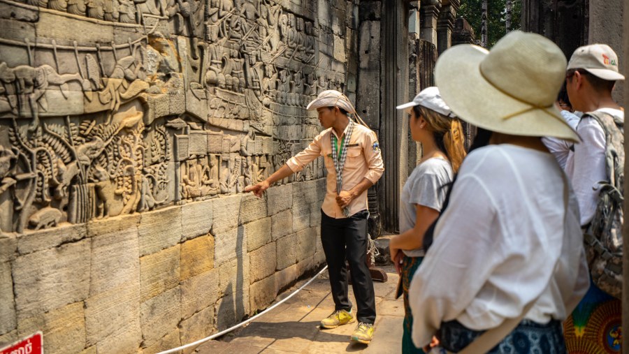 Exploring Angkor Wat temple complex