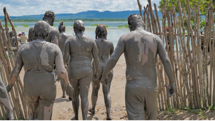 Tourists After Having A Mud Bath in El Totumo Volcano