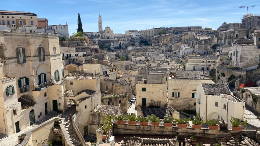 View of the ancient town of Matera