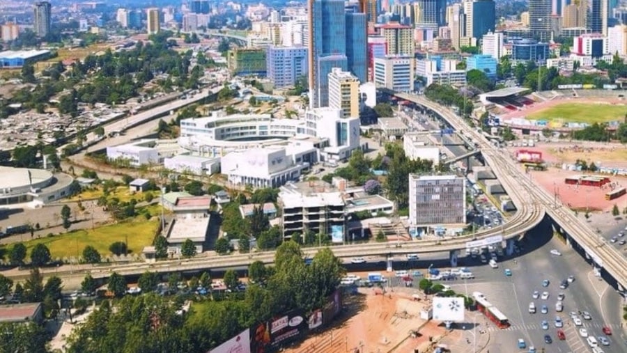 The city view of Addis Ababa, Ethiopia