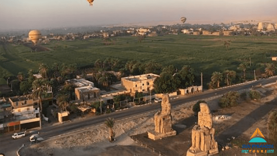 Aerial view of Luxor