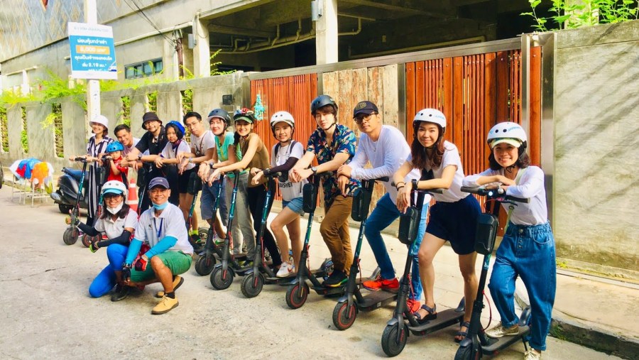 Group tour of Bangkok by e-scooter, Thailand