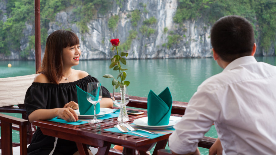 Lunch on board the cruise