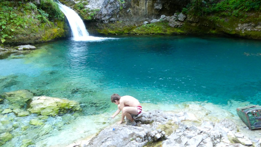 Pristine Blue Waterfalls While Hiking to Kruje