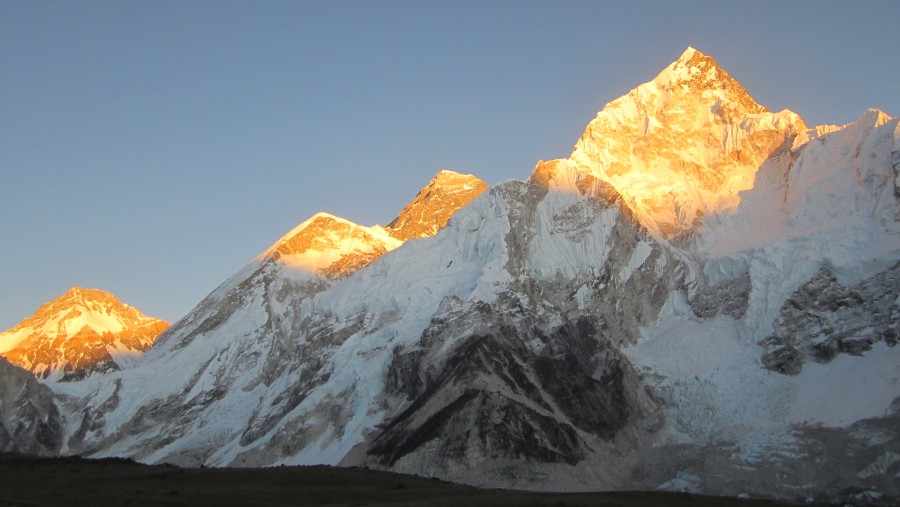 View of the snow peaks of Everest
