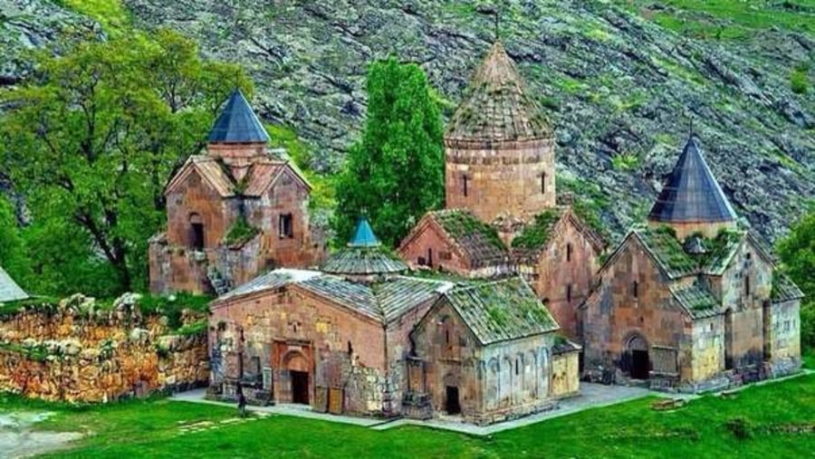 Goshavank Monastery and its 13th century Armenian needle made cross-stone