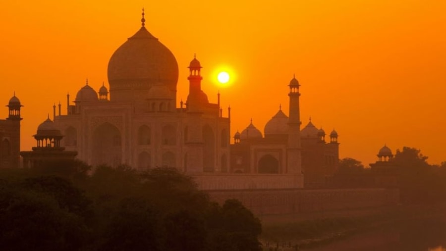 Taj Mahal during sunset