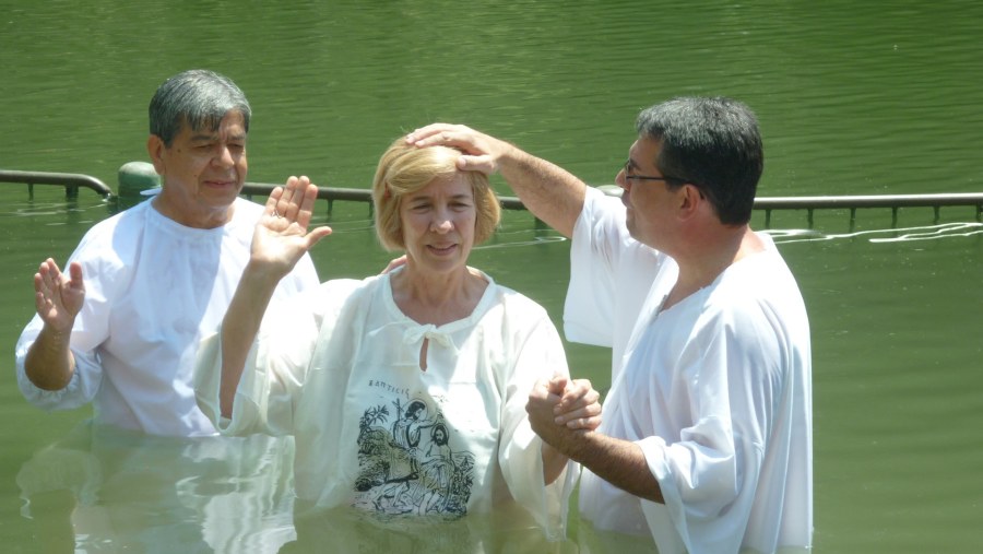 People Being Baptized in Yardenit