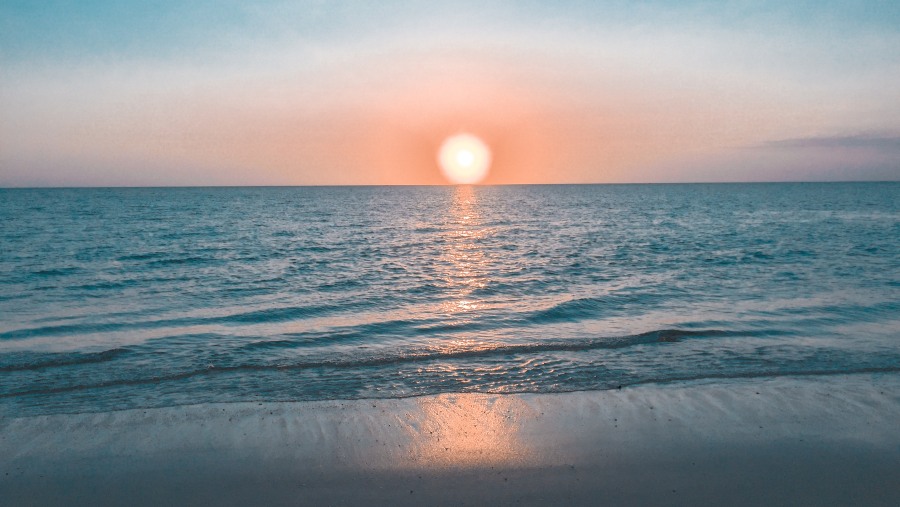 Beach, sunset