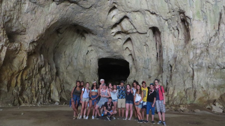 Enjoying on of the biggest caves with my amazing group from Belgium!