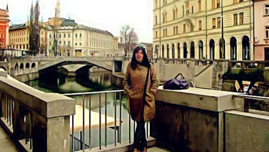 Walking along Ljubljanica River