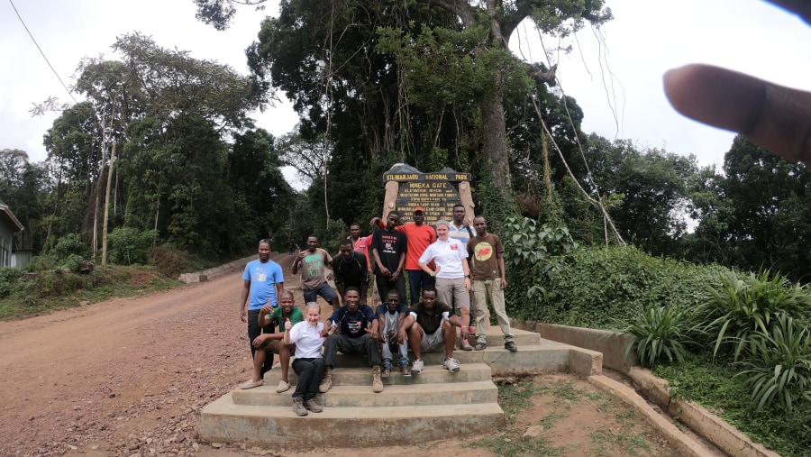 At Mweka gate 1800, mean while after the climb. Final group photo.