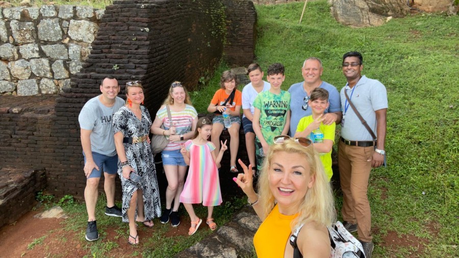 sigiriya lion rock with french clients