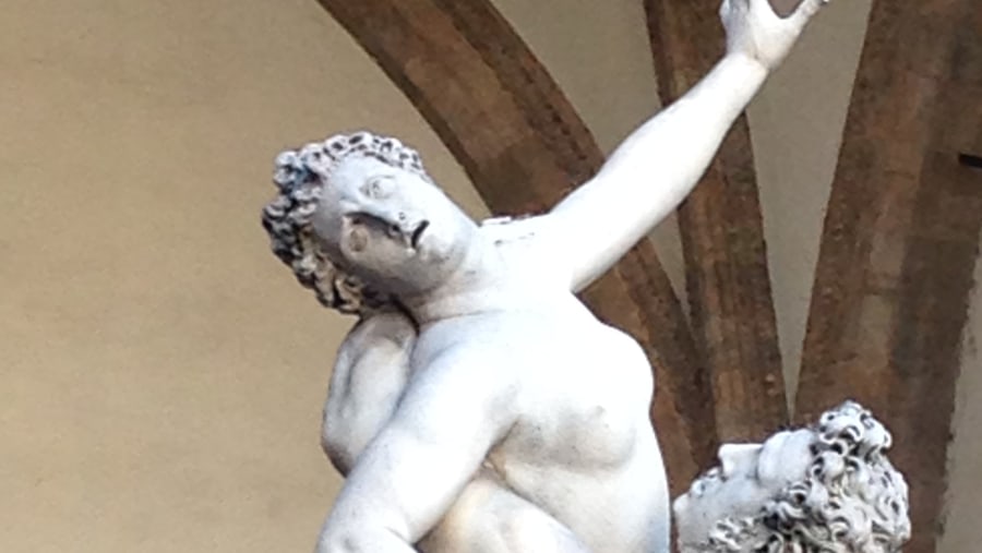 The rape of sabine women by Giambologna