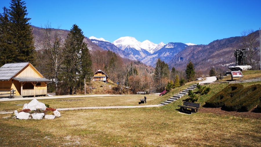 Four Brave men with Triglav mountain