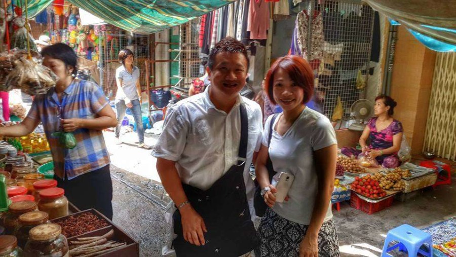 Exploring Saigon local market with Ben and Sharon from Singapore