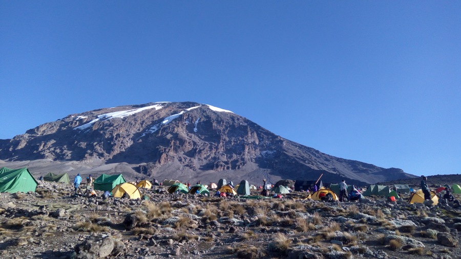 Kibo peak view from Karanga camp 3995m