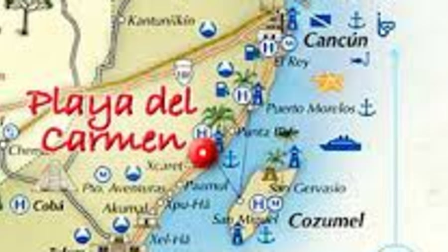 Map from Playa del Carmen