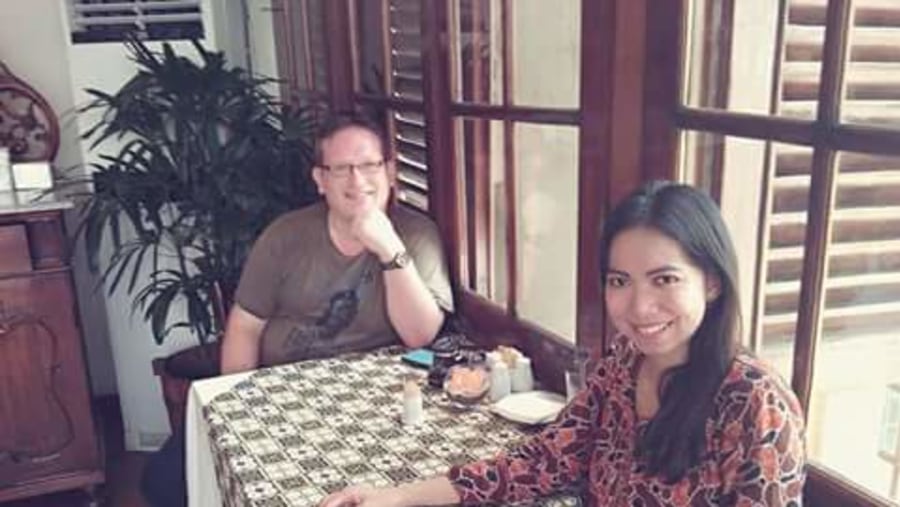 with Mr.Barry from England. he came to Indonesia for holiday and watch the solar eclipse.