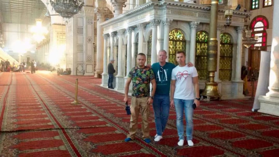 Omayyad Mosque  with our Russian friends 