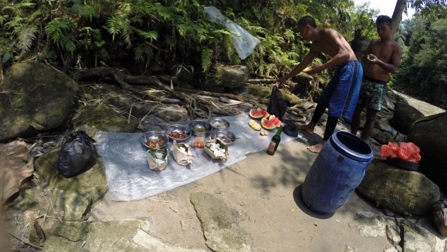 Our Captain and co-captain is busy preparing lunch, while we were busy exploring the surroundings and the Waterfall