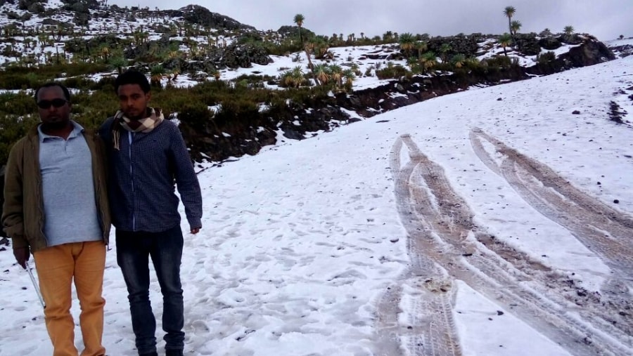 During my research expedition in Abune yoseph massif( luckily for me i found ice in Ethiopia which is very rare.)