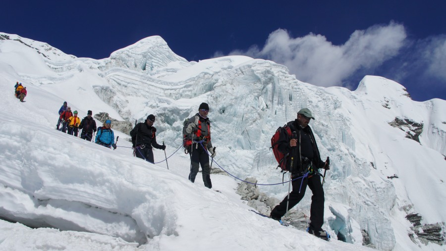 Desending during Island peak climbing (6190m)