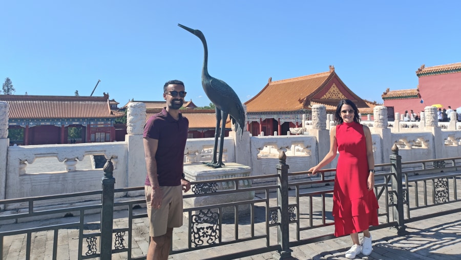 A couple in Forbidden city