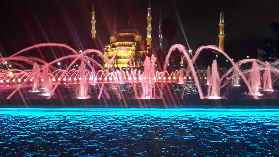 Blue Mosque in the night