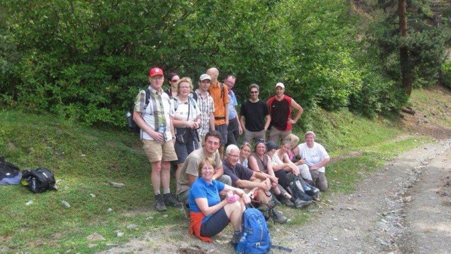 Trekking group in Svaneti