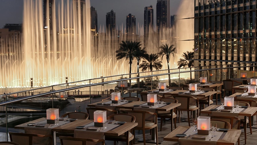 Dinner at Armani with Fountain View 