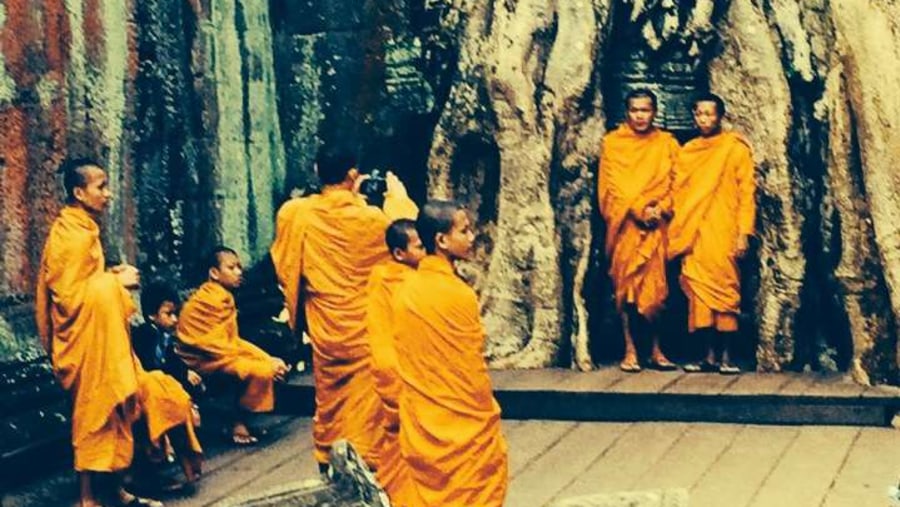 Monks at Ta Prohm