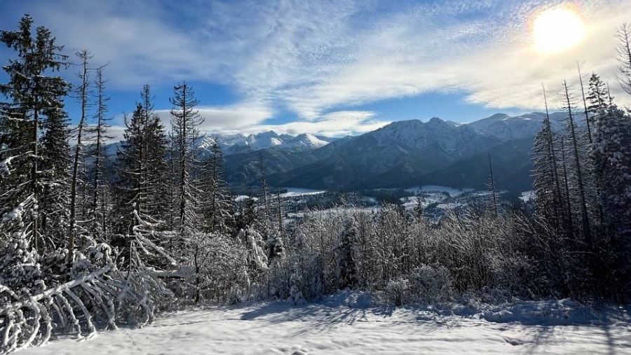 mountain view in Zakopane region in winter