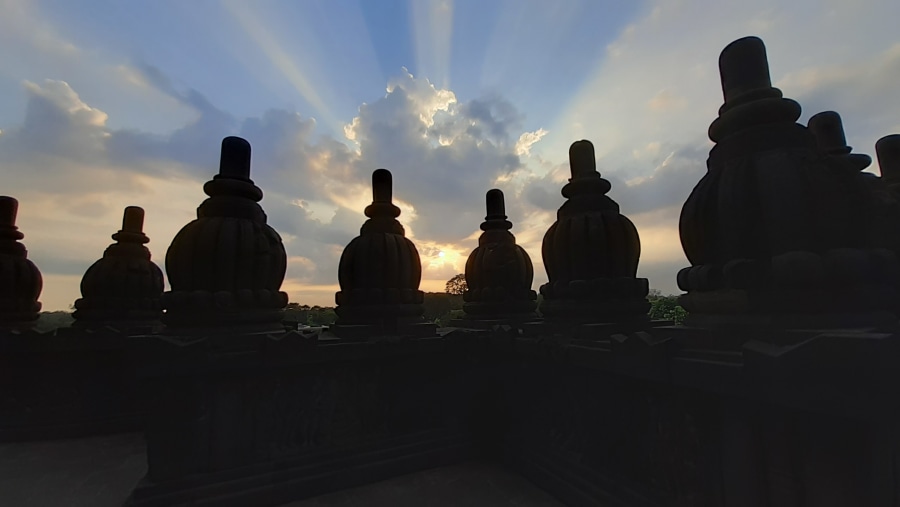 Sunset at Prambanan Hindu Temple