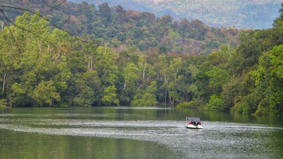 Boating through Neyyar Wildlife Sanctuary