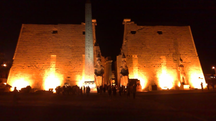 Luxor Temple under spot light